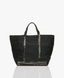 Vanessa Bruno Xl Grote Linnen Shopper - Zwart