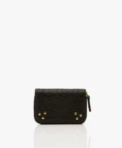 Jérôme Dreyfuss Jerome Dreyfuss Henri Lamsleren Mini Portemonnee - Zwart