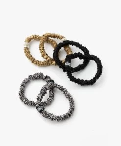 Slipâ„¢ 6-Pack Skinnies Zijden Scrunchies - Multi Leopard