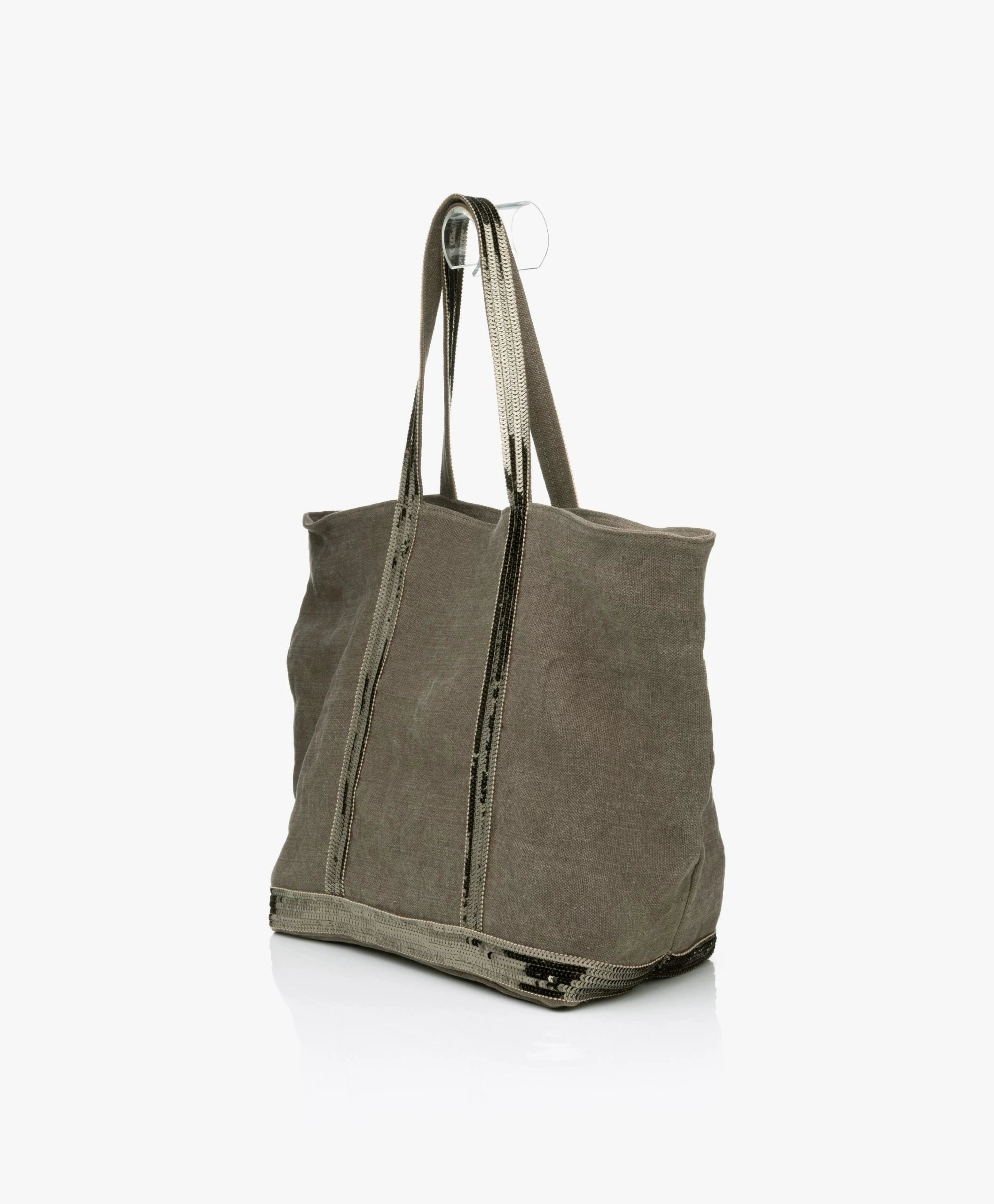 Vanessa Bruno Grote Linnen Shopper Met Rits - Kaki 5 Vanessa Bruno Grote Linnen Shopper Met Rits - Kaki - Afbeelding 3