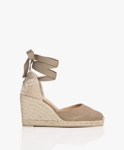 Castañer Carina 10Cm Canvas Sleehak Espadrilles - Tostado