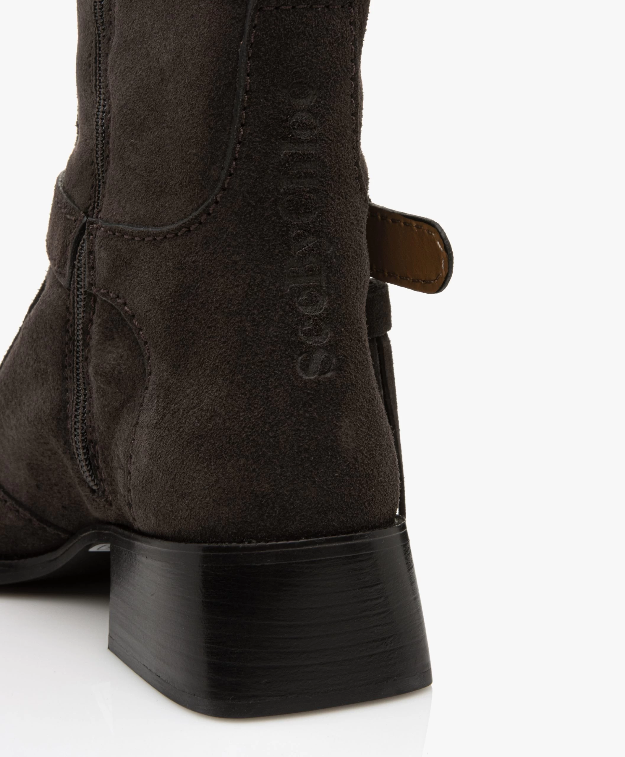 See By Chloé Lory Suède Overknee Laarzen - Grijsbruin 7 See By Chloé Lory Suède Overknee Laarzen - Grijsbruin - Afbeelding 5