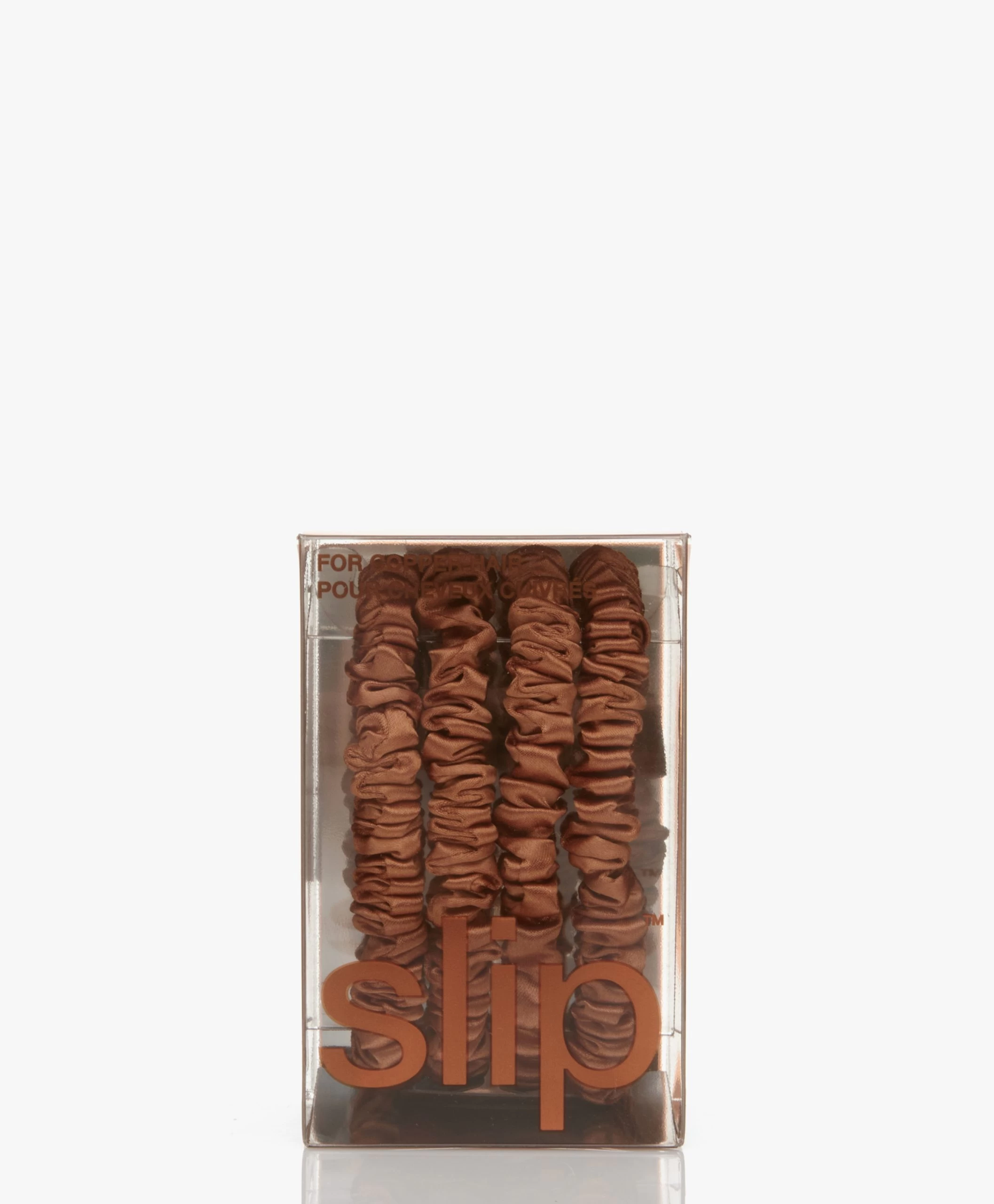 Slip™ 4-Pack Skinnies Zijden Scrunchies - Copper 5 Slip™ 4-Pack Skinnies Zijden Scrunchies - Copper - Afbeelding 3