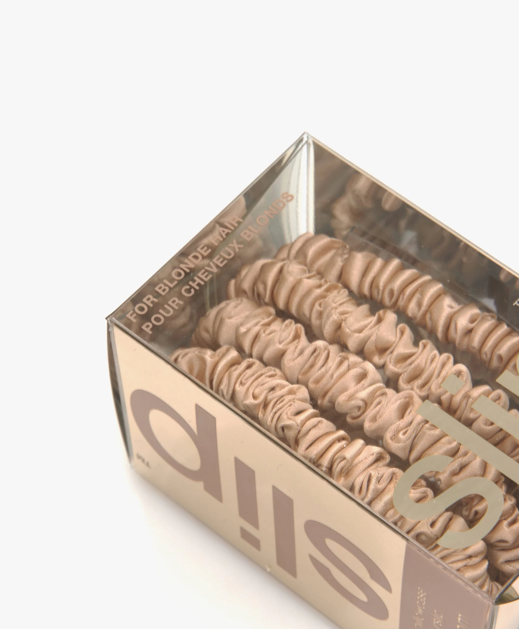 Slip™ 4-Pack Skinnies Zijden Scrunchies - Lichtbruin 6 Slip™ 4-Pack Skinnies Zijden Scrunchies - Lichtbruin - Afbeelding 4