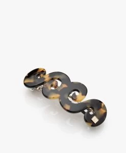 Bon Dep Golvende Haarclip - Camel/Bruin