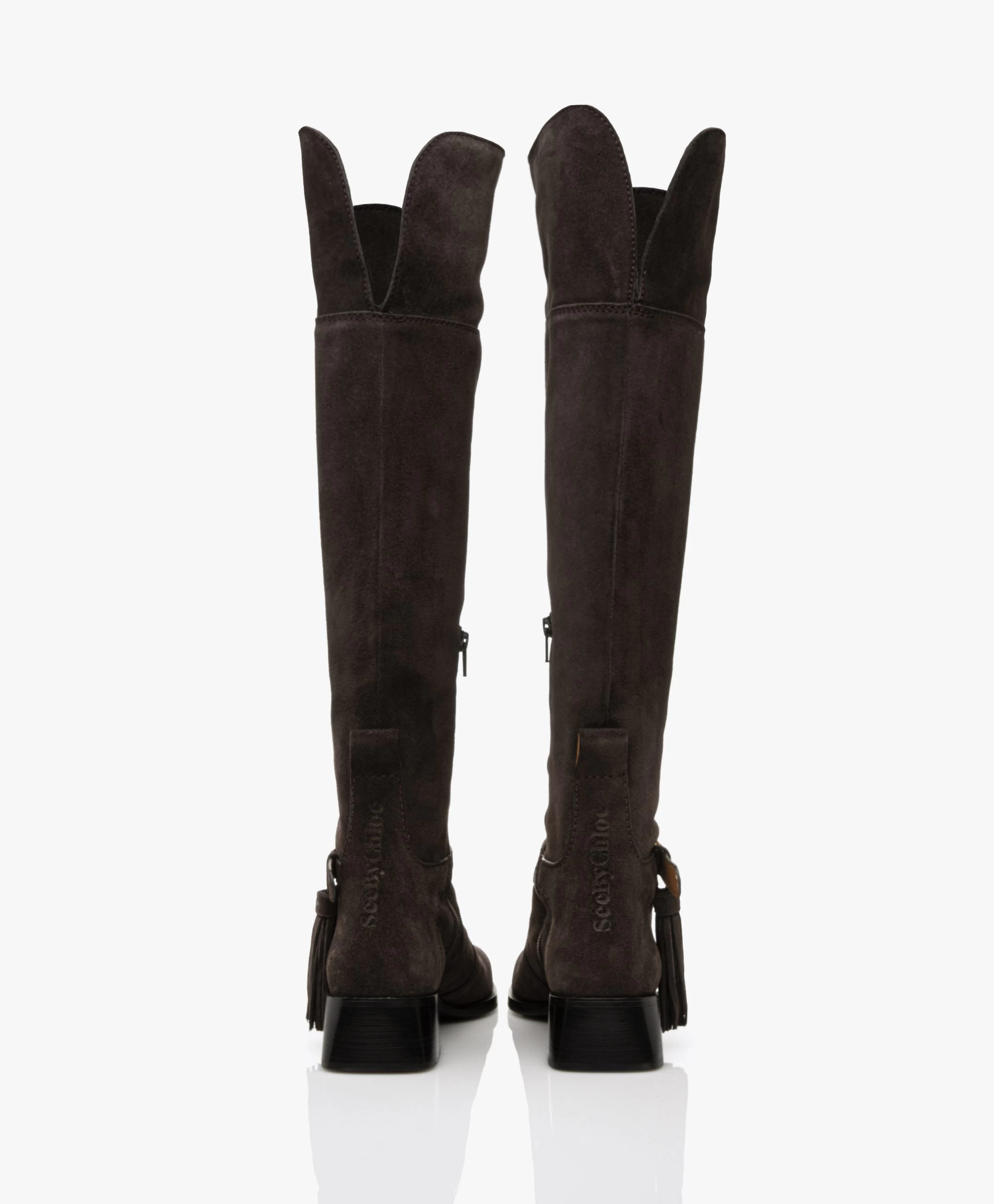 See By Chloé Lory Suède Overknee Laarzen - Grijsbruin 8 See By Chloé Lory Suède Overknee Laarzen - Grijsbruin - Afbeelding 6