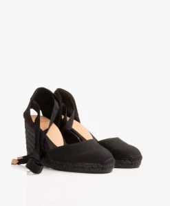 Castañer Carina 10Cm Canvas Sleehak Espadrilles - Zwart 16 Castañer Carina 10Cm Canvas Sleehak Espadrilles - Zwart -Boetiek Modewinkel Castaer Carina Negro 08