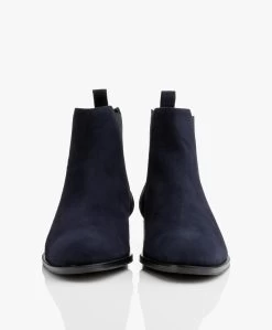 Panara Chelsea Suède Leren Laarzen - Donkerblauw -Boetiek Modewinkel Panara Chelsea Sude Leren Laarzen Donkerblauw 04