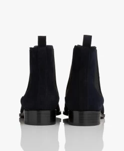 Panara Chelsea Suède Leren Laarzen - Donkerblauw -Boetiek Modewinkel Panara Chelsea Sude Leren Laarzen Donkerblauw 06