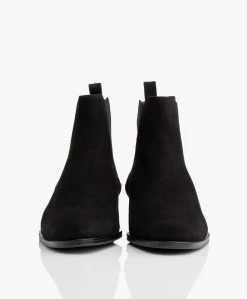 Panara Chelsea Suède Leren Laarzen - Zwart 12 Panara Chelsea Suède Leren Laarzen - Zwart -Boetiek Modewinkel Panara Chelsea Sude Leren Laarzen Zwart 06