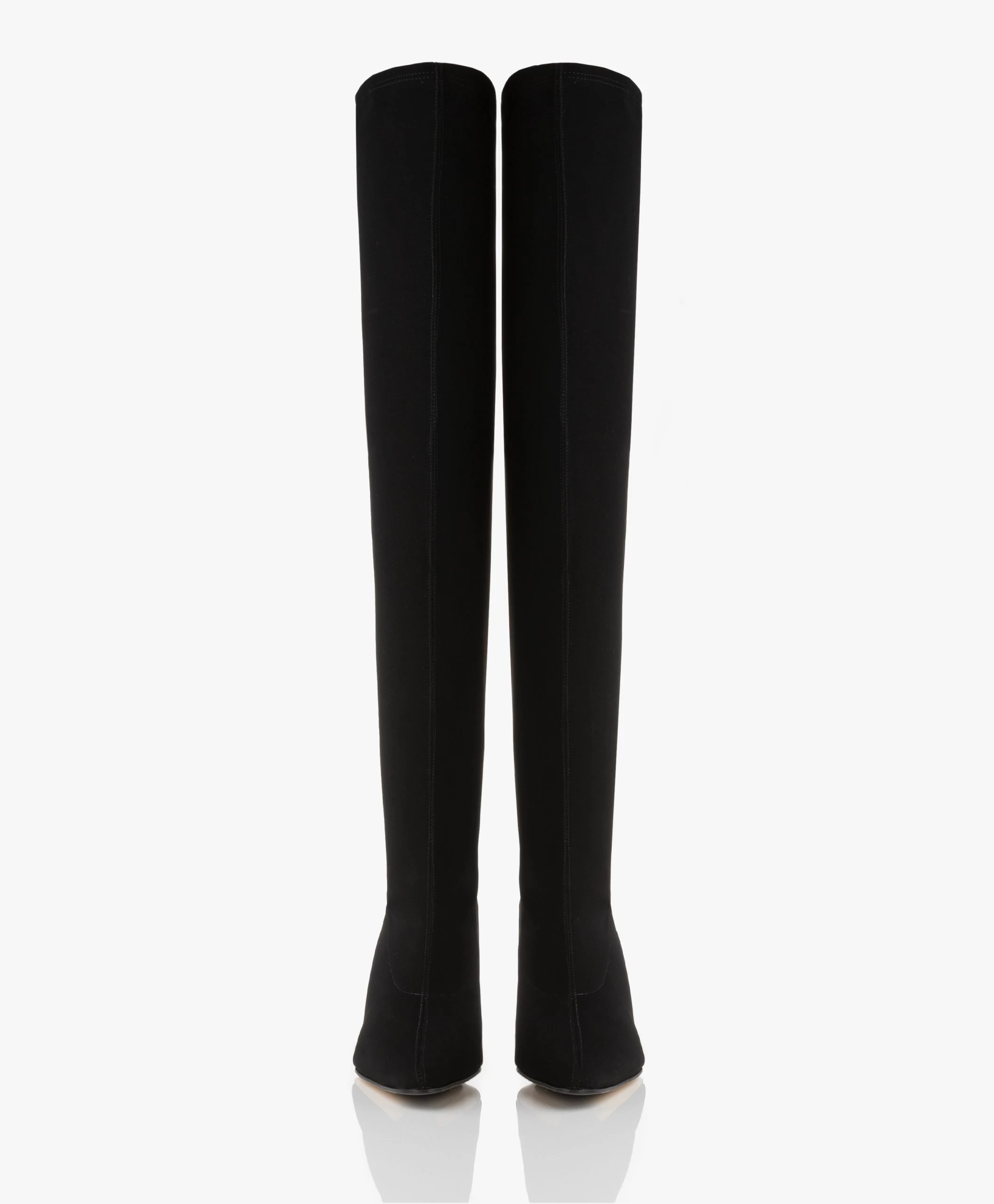 Panara Overknee Stretchlaarzen Met Hak - Zwart 6 Panara Overknee Stretchlaarzen Met Hak - Zwart - Afbeelding 4