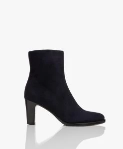 Panara Suède Enkellaars Met Hak - Donkerblauw