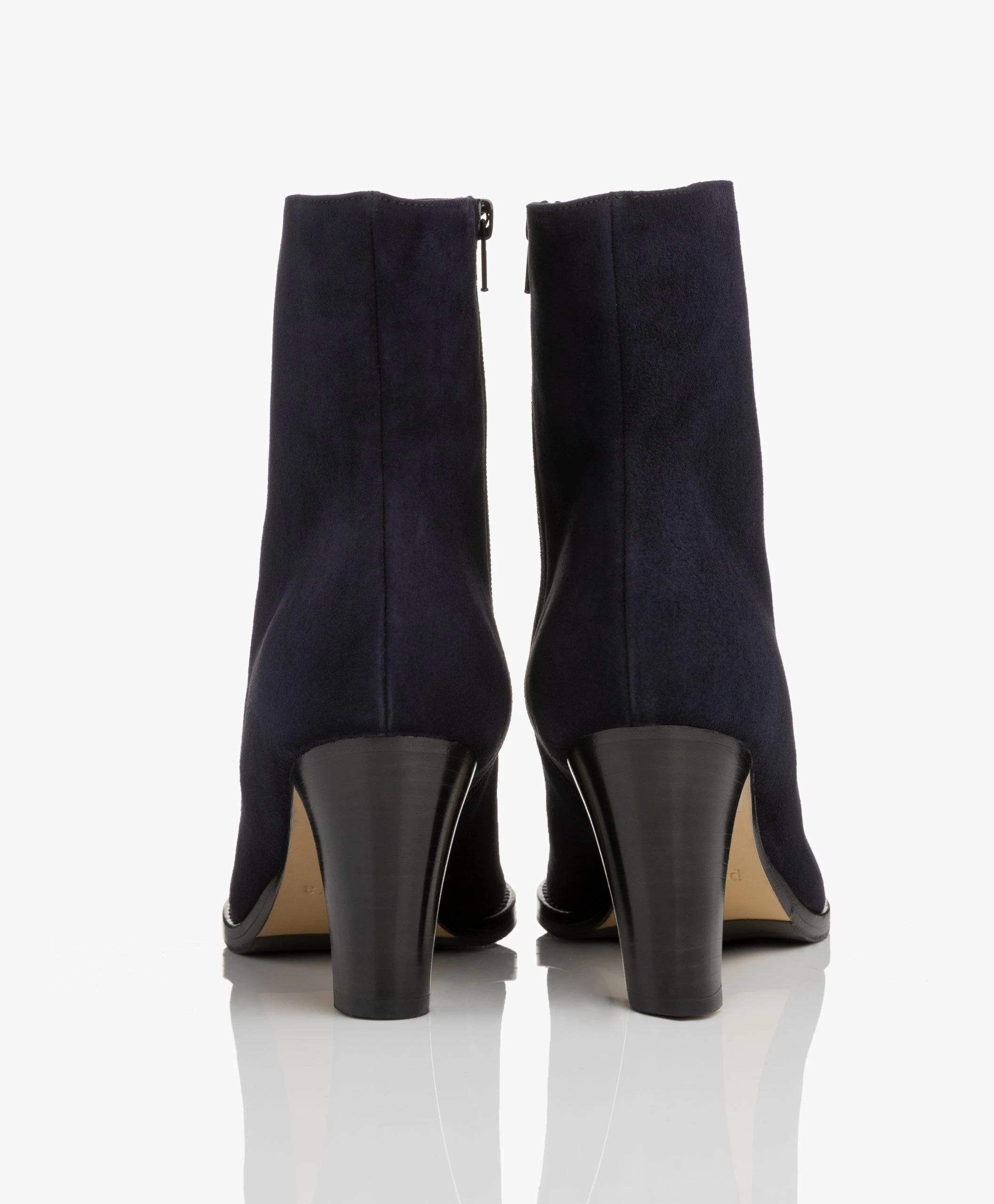 Panara Suède Enkellaars Met Hak - Donkerblauw 11 Panara Suède Enkellaars Met Hak - Donkerblauw - Afbeelding 9
