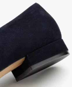 Panara Suède Instapper Met Platte Hak - Donkerblauw -Boetiek Modewinkel Panara Sude Instapper met Platte Hak Donkerblauw 1056