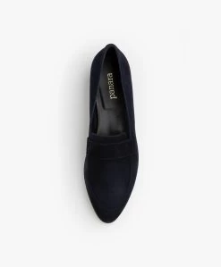 Panara Suède Instapper Met Platte Hak - Donkerblauw -Boetiek Modewinkel Panara Sude Instapper met Platte Hak Donkerblauw 1057