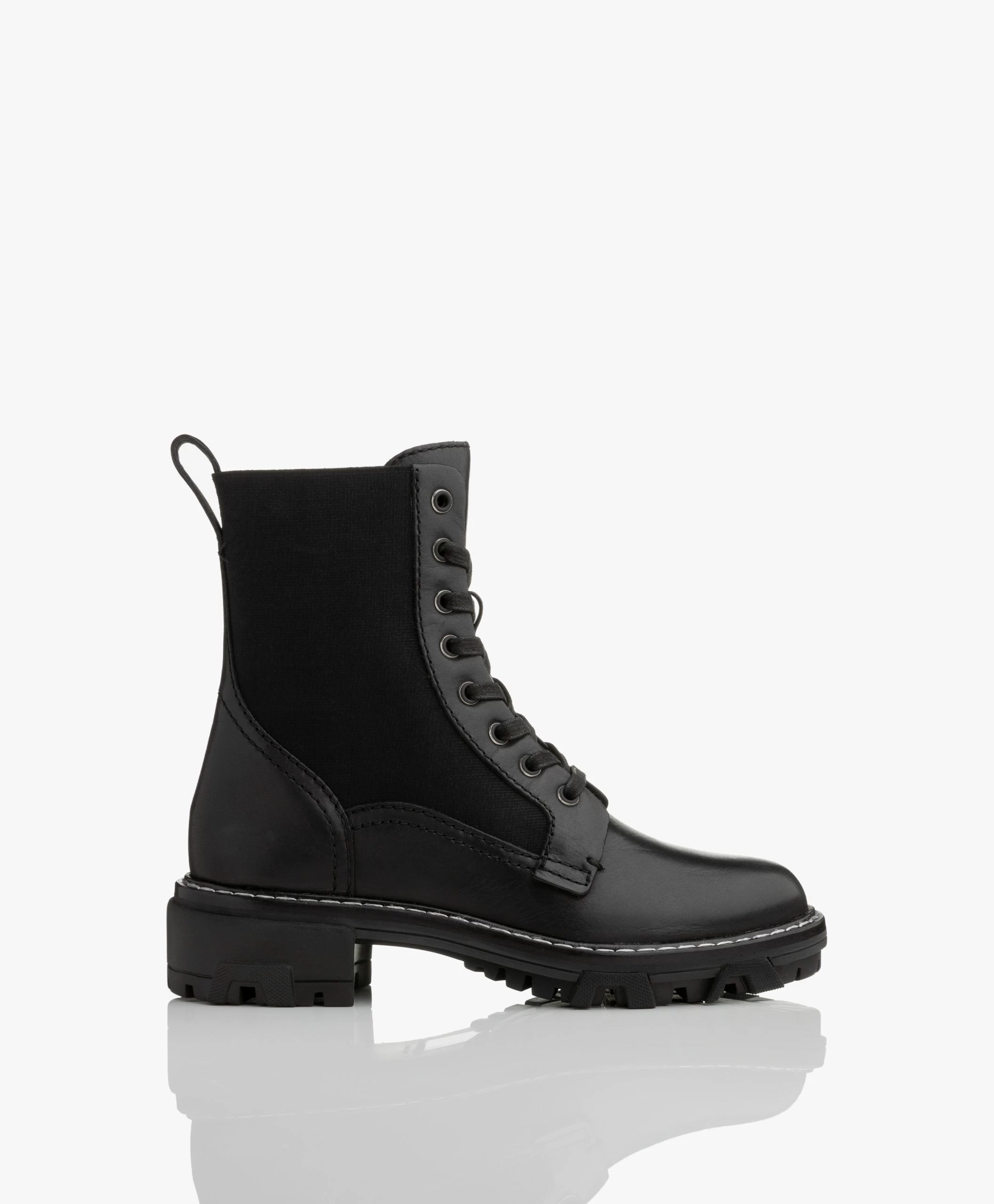 Rag & Bone Shiloh Leren Veterlaarzen - Zwart 3 Rag & Bone Shiloh Leren Veterlaarzen - Zwart