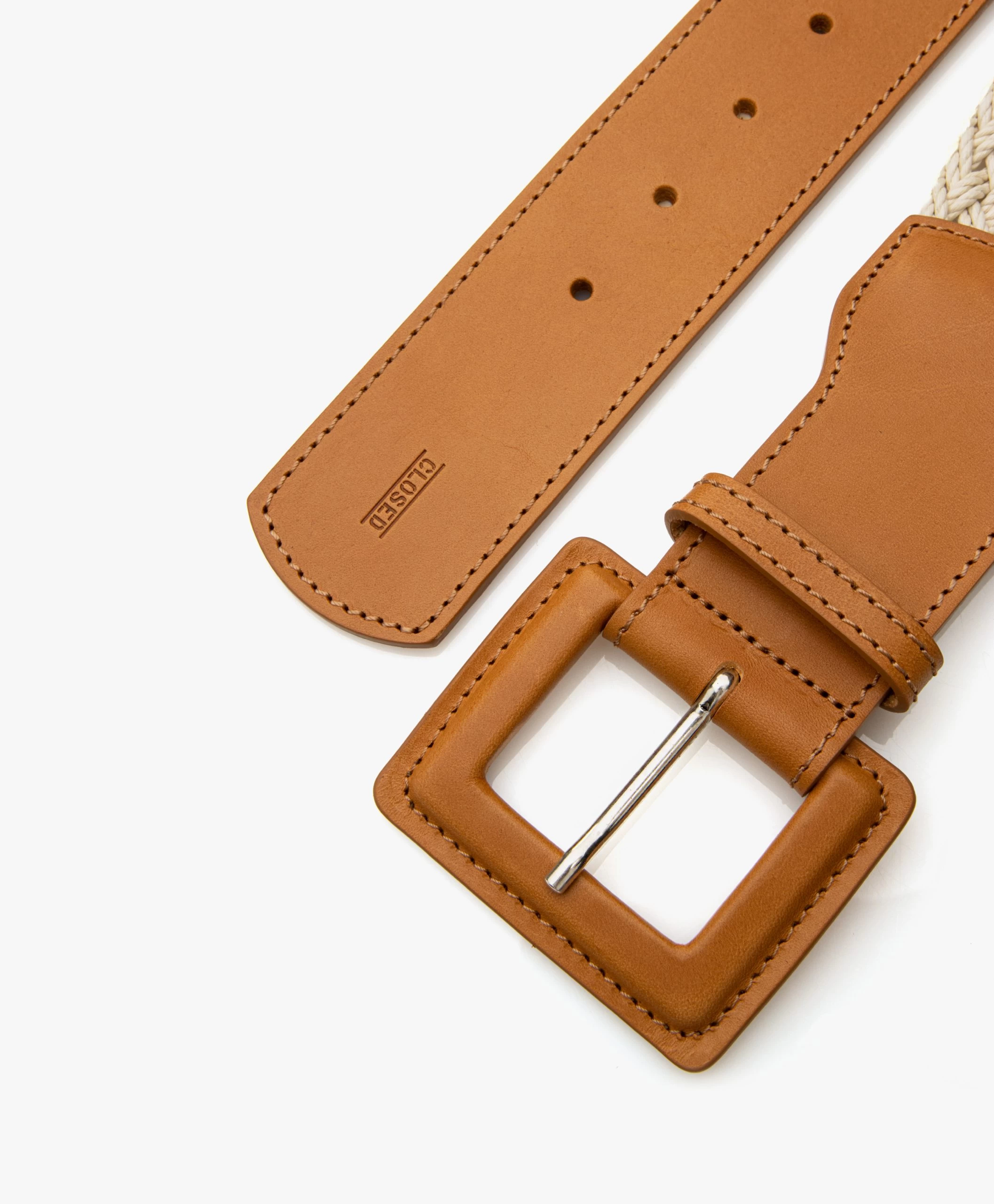 Closed Gevlochten Katoenen Riem - Ecru/Camel 6 Closed Gevlochten Katoenen Riem - Ecru/Camel - Afbeelding 4