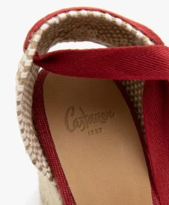 Castañer Carina 10Cm Canvas Sleehak Espadrilles - Karmijnrood -Boetiek Modewinkel a8664938 ed96 4f13 bac5 6a942840749c 01