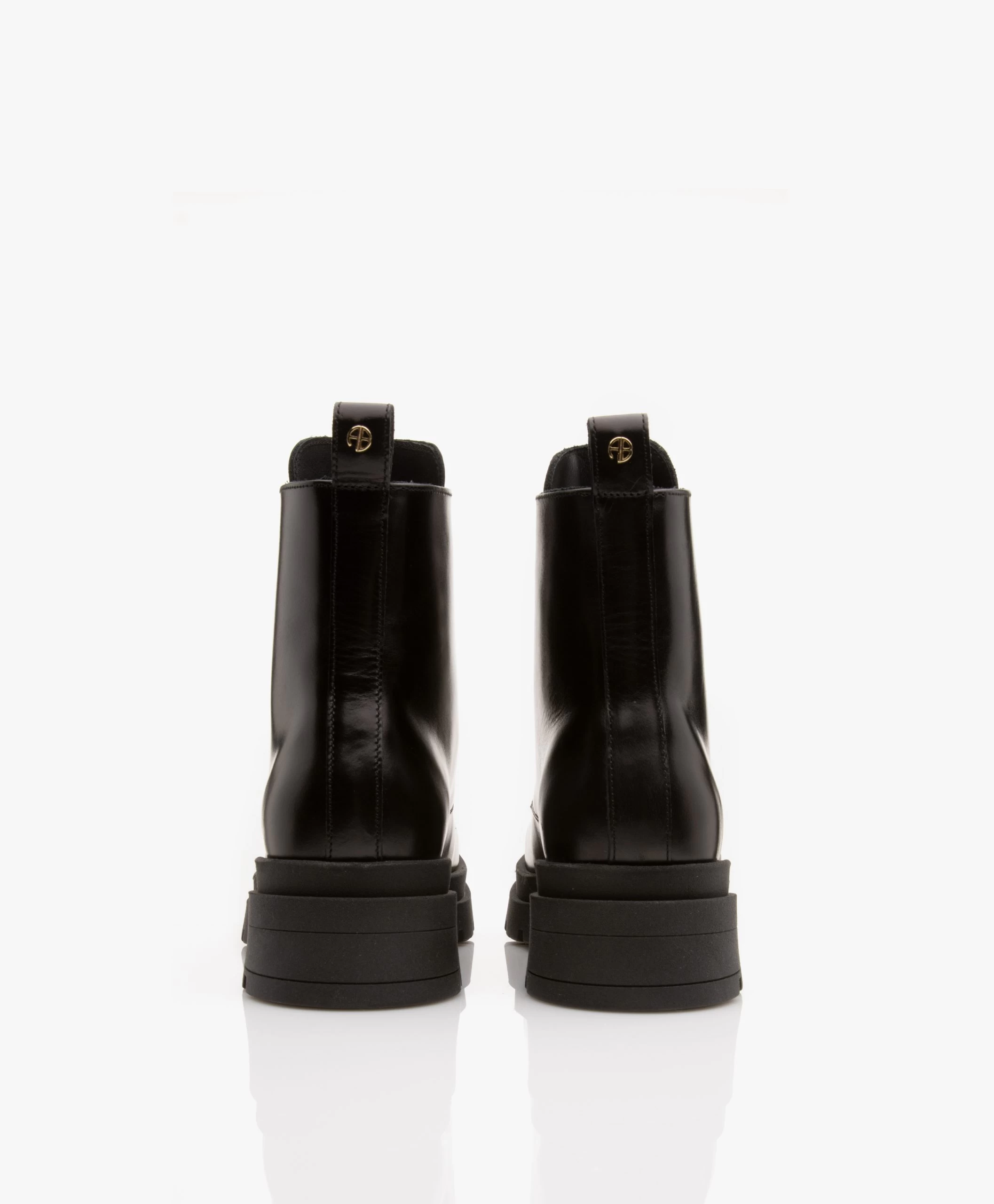 Anine Bing Luc Leren Combat Veterlaarzen - Zwart 10 Anine Bing Luc Leren Combat Veterlaarzen - Zwart - Afbeelding 8