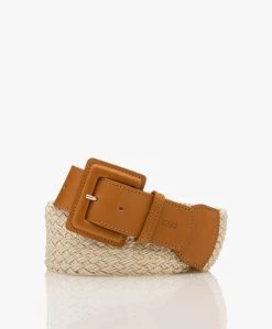 Closed Gevlochten Katoenen Riem - Ecru/Camel