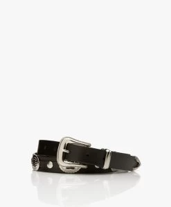 Róhe Gina Westernstijl Leren Riem - Pure Chocolate
