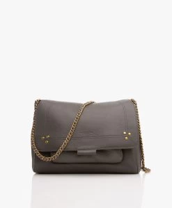 Jérôme Dreyfuss Jerome Dreyfuss Lulu M Leren Schouder/Cross-Body Tas - Antraciet