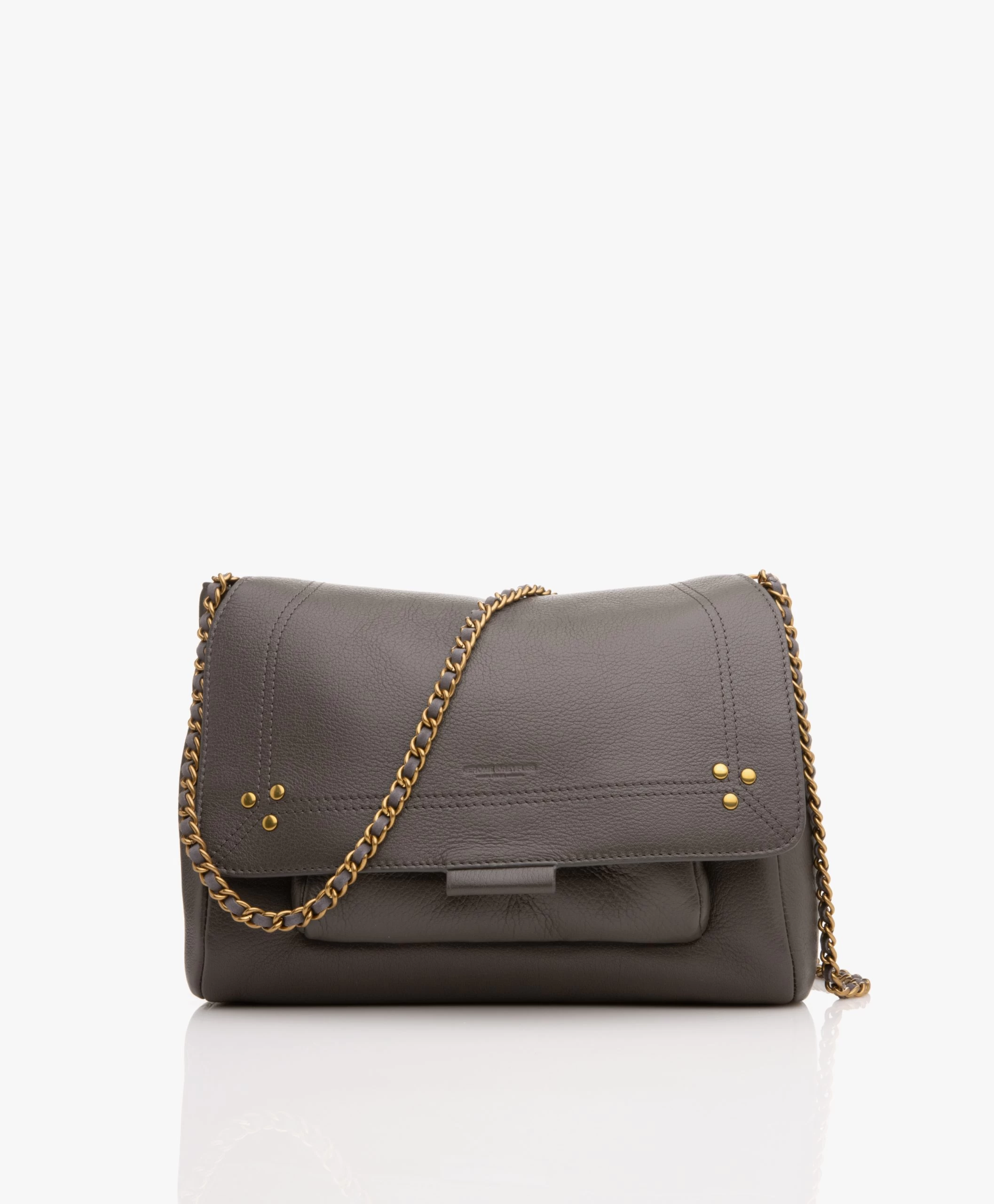 Jérôme Dreyfuss Jerome Dreyfuss Lulu M Leren Schouder/Cross-Body Tas - Antraciet 3 Jérôme Dreyfuss Jerome Dreyfuss Lulu M Leren Schouder/Cross-Body Tas - Antraciet