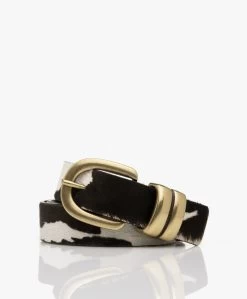 By Malene Birger Zoira Hairy Leren Riem - Cow Print