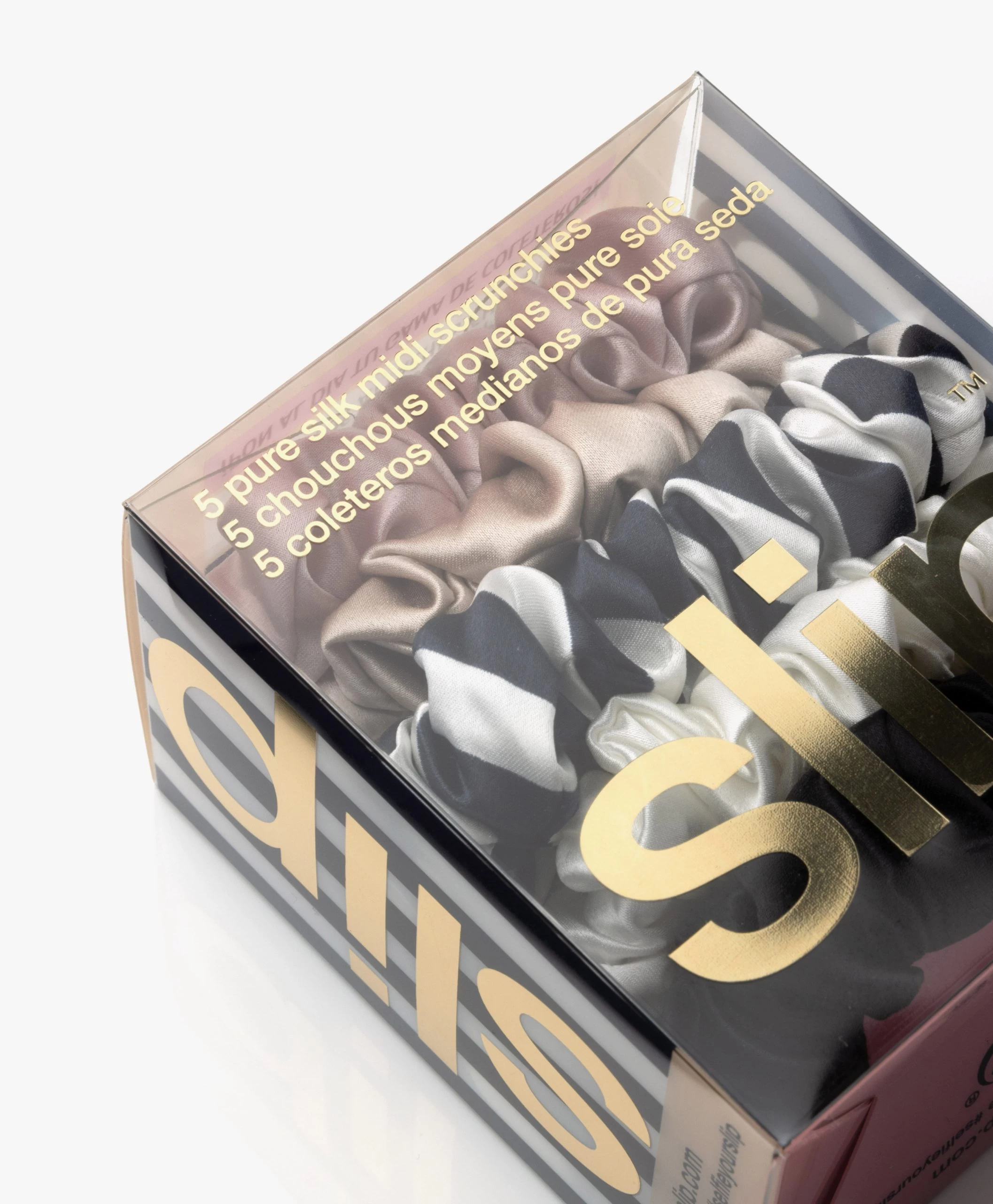 Slip™ 5-Pack Midi Zijden Scrunchies - Multi 6 Slip™ 5-Pack Midi Zijden Scrunchies - Multi - Afbeelding 4