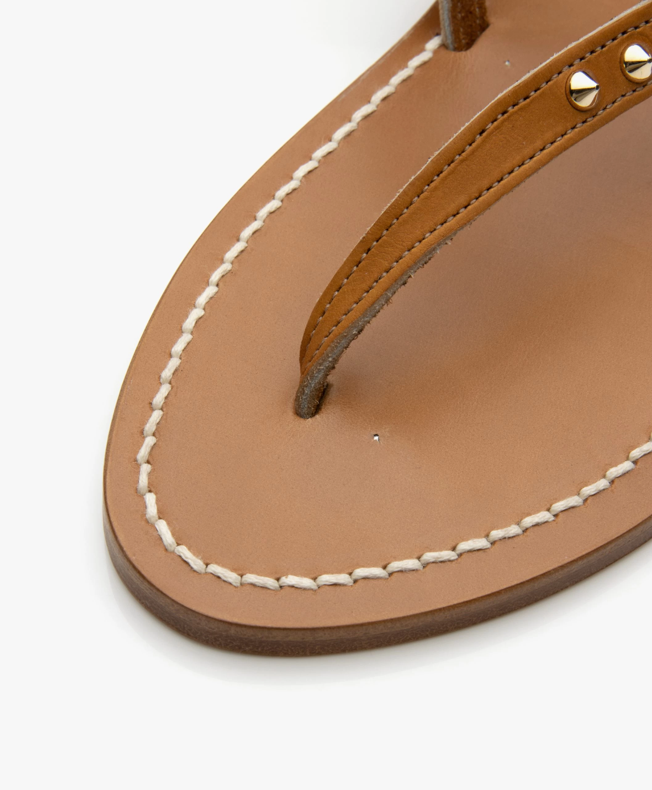 K. Jacques St. Tropez Vahinepiko Leren Sandalen Met Studs - Naturel 5 K. Jacques St. Tropez Vahinepiko Leren Sandalen Met Studs - Naturel - Afbeelding 3