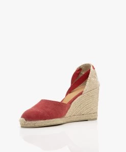 Castañer Carina 10Cm Canvas Sleehak Espadrilles - Karmijnrood -Boetiek Modewinkel cbaebec0 299b 4a72 9157 8359fb819aeb 06