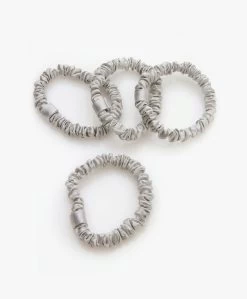 Slipâ„¢ 4-Pack Skinnies Zijden Scrunchies - Silver