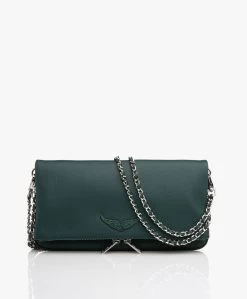 Zadig & Voltaire Rock Grained Leren Schoudertas/Clutch - Abyss