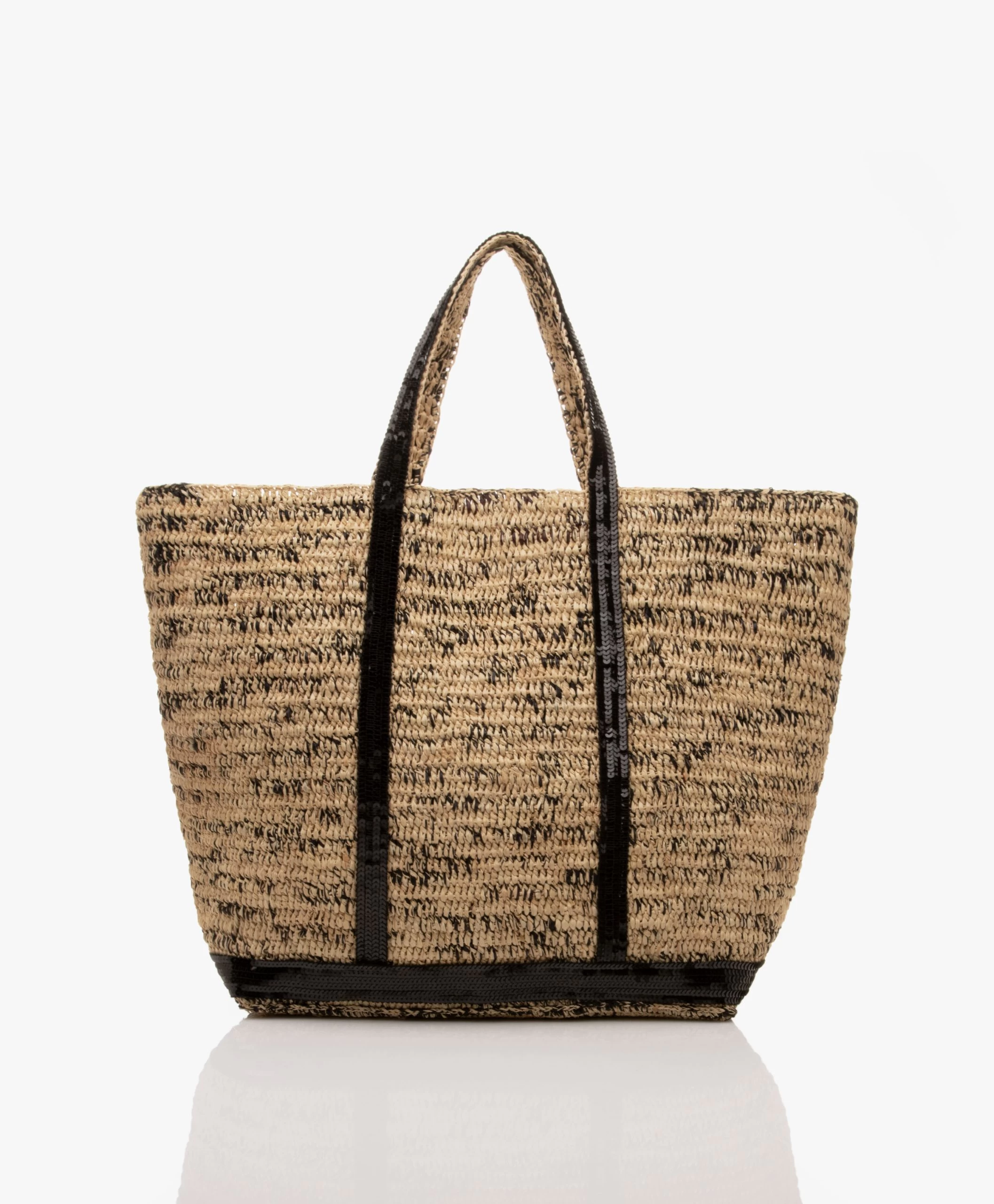 Vanessa Bruno Xl Raffia Shopper - Naturel/Zwart 3 Vanessa Bruno Xl Raffia Shopper - Naturel/Zwart