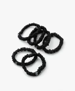 Slipâ„¢ 6-Pack Skinnies Zijden Scrunchies - Zwart