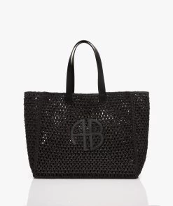 Anine Bing Rio Macramé Shopper Van Zeegras - Zwart