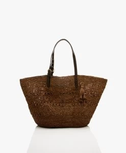 Rabarany Harena Pasty Raffia Schoudertas - Lin