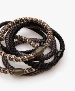 Kknekki By Bon Dep 6 Haarelastiekjes - Grijs/Zwart/Bruin/Off-White