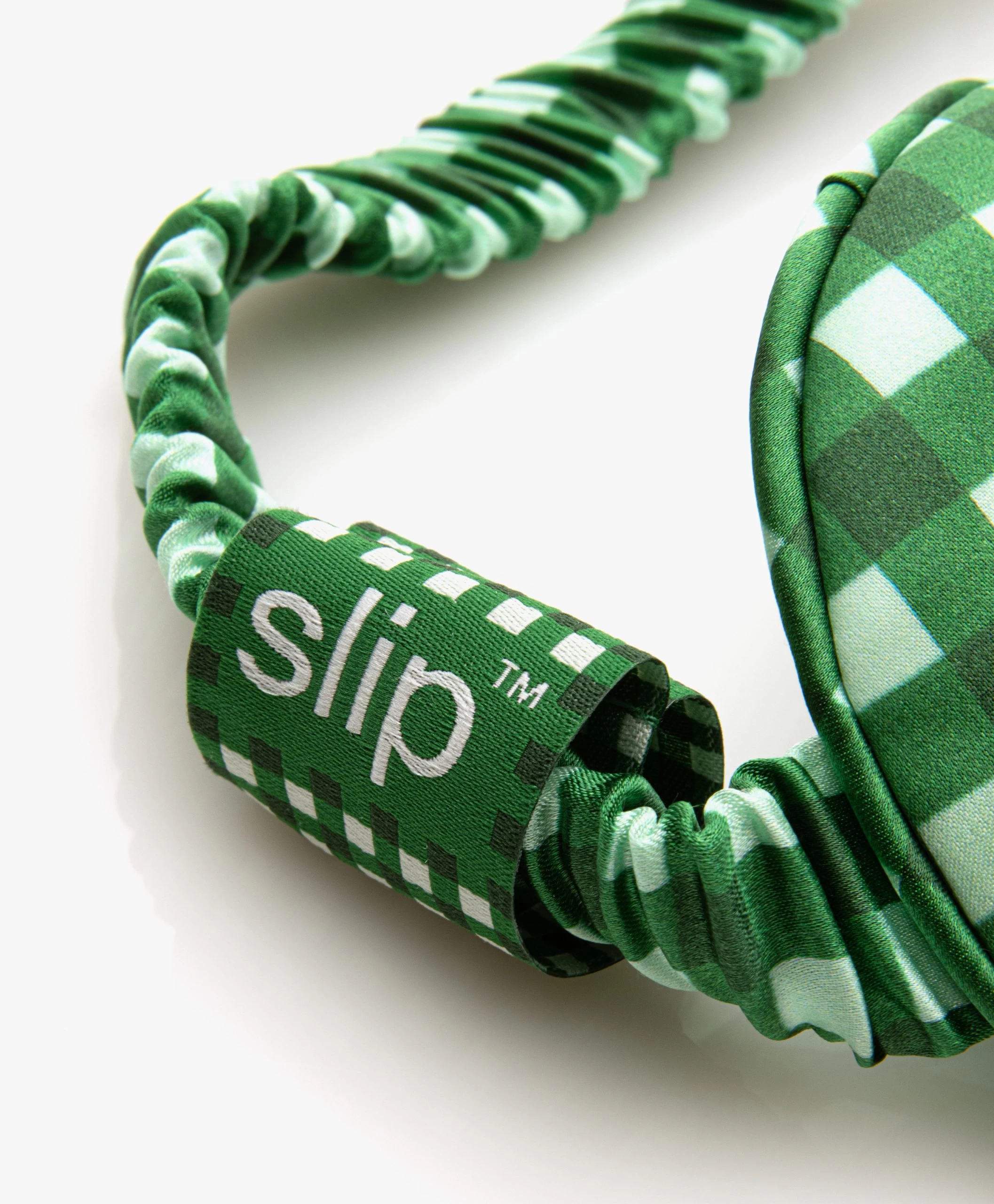 Slip™ Mulberry Zijden Capri Slaapmasker - Groen/Wit 5 Slip™ Mulberry Zijden Capri Slaapmasker - Groen/Wit - Afbeelding 3
